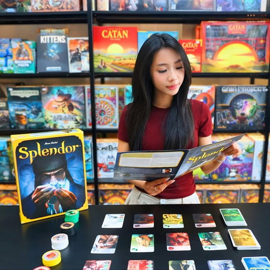 Ảnh tại Board Game VN Store với bộ Splendor trên bàn chơi