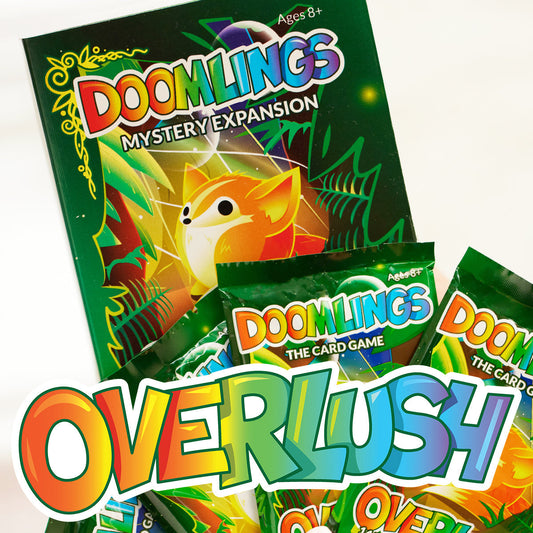 Hộp và các mystery pack của Doomlings Overlush Mystery Expansion