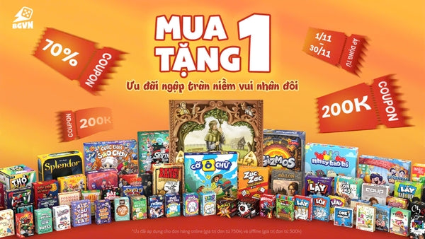  Khuyến Mãi Board Game Tháng 11 | Mua 1 Tặng 1, Trúng Agricola Collector tại BoardGameVN