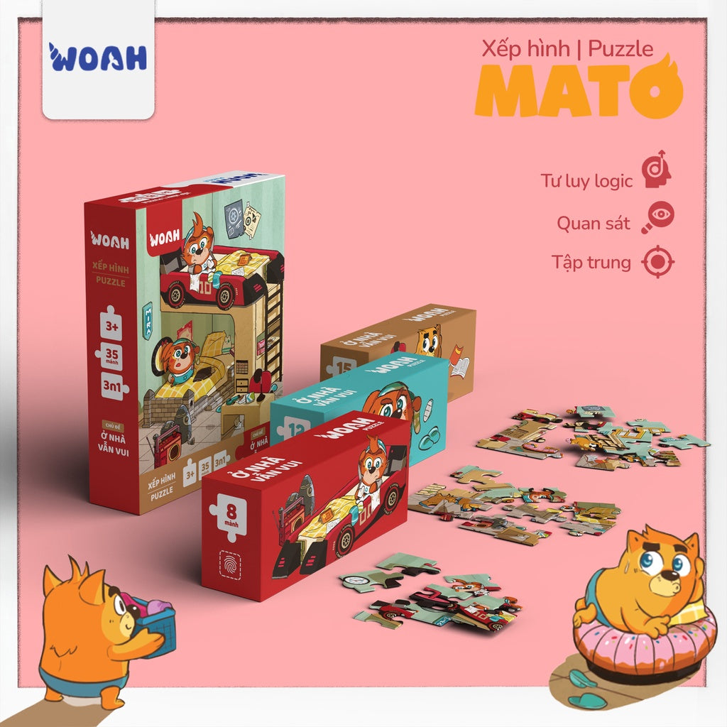 Bộ 6 Sticker Lớp Học Mật Ngữ Vol.01 và Xếp hình Lớp học Mật Ngữ - Board Game VN