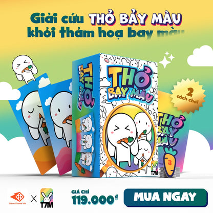 Thỏ bay màu, trò chơi giải trí board game thư giãn giảm stress dành cho 2-6 người