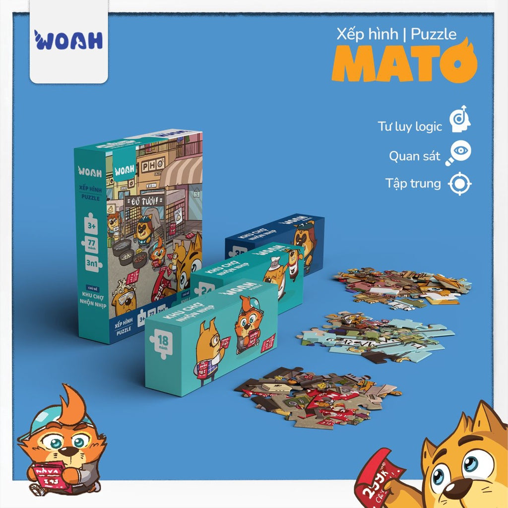 Bộ 6 Sticker Lớp Học Mật Ngữ Vol.01 và Xếp hình Lớp học Mật Ngữ - Board Game VN