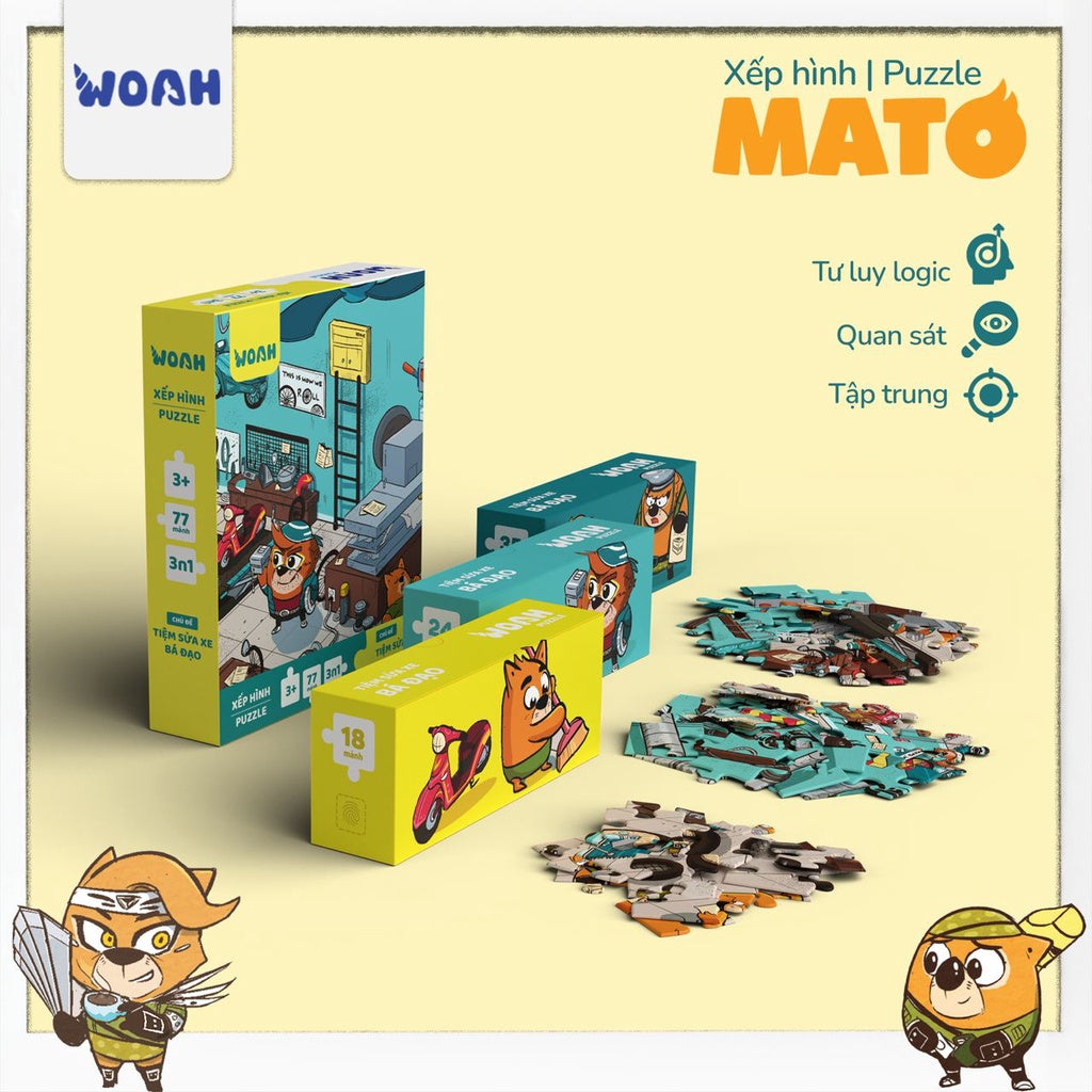 Bộ 6 Sticker Lớp Học Mật Ngữ Vol.01 và Xếp hình Lớp học Mật Ngữ - Board Game VN