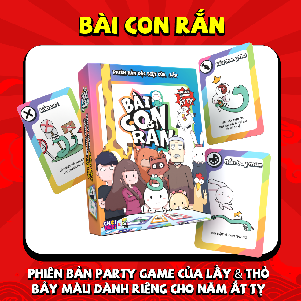 Combo Game Sờ Náck - Chỉ 3 Game - Bài Con Rắn, Điệp Viên Số Dzách, Xôm - Phiên Bản Thỏ 7 Màu