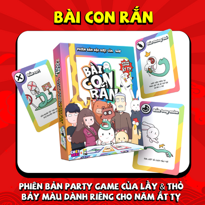 Combo Game Sờ Náck - Chỉ 3 Game - Bài Con Rắn, Điệp Viên Số Dzách, Xôm - Phiên Bản Thỏ 7 Màu