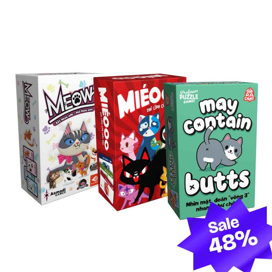 Combo Mèo yêu Dễ Thương: Meow + Miéooo + May Contain Butt Board Game VN - Board Game