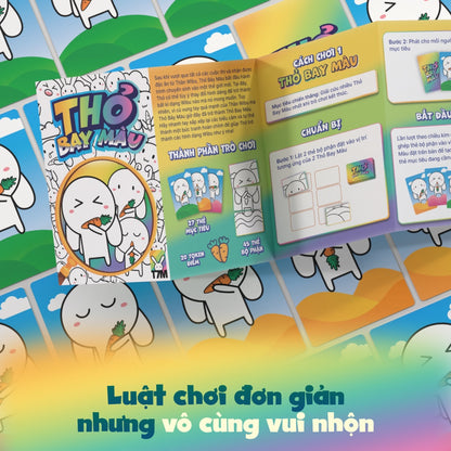 Thỏ bay màu, trò chơi giải trí board game thư giãn giảm stress dành cho 2-6 người