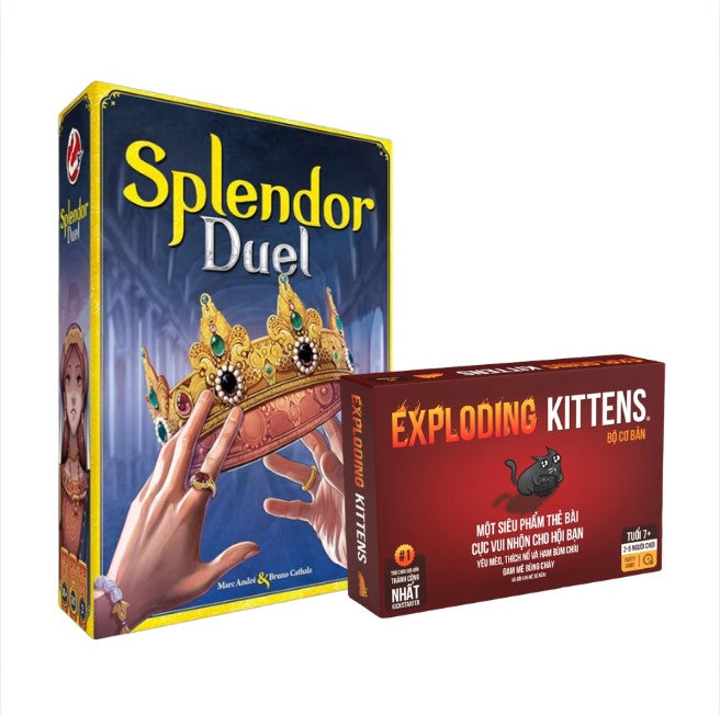Combo Đối Đầu Căng Thẳng : Splendor Duel + Mèo nổ